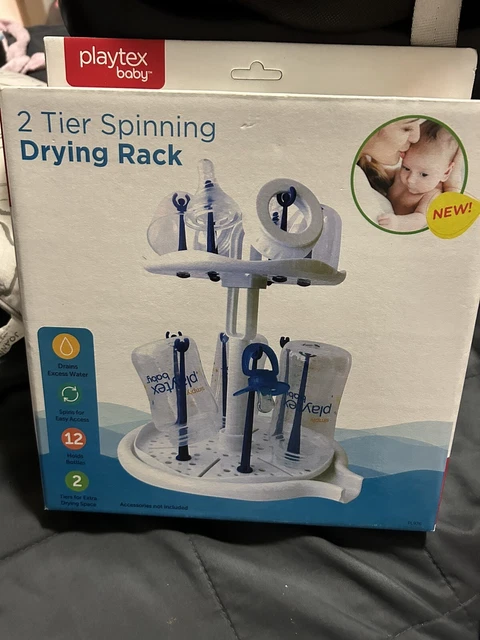 Playtex Baby 2 Tier Spinning Drying Rack; Holds Up To 12 Bottles; Drains Water