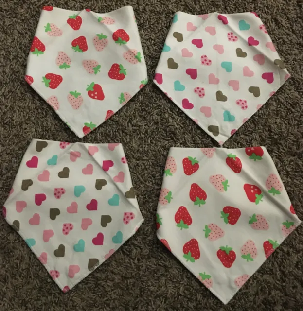 Baby Bandana Bibs Girl Set 4-Pack Teething Absorbent Drool Cotton NEW