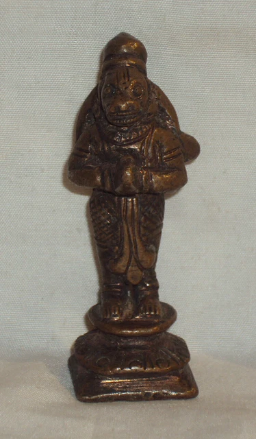 Tradizionale Indiano Bronzo Statua Scimmia Dio Hanuman Bajrang Bali Raro