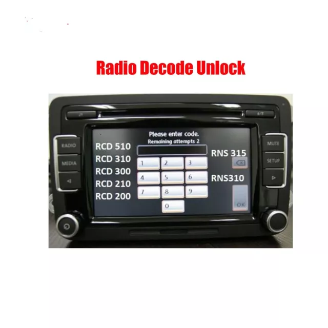 Radio Code Unlock Vw Rcd310 Rcd510 Codes Decode Rns310 315 500 Fast Service