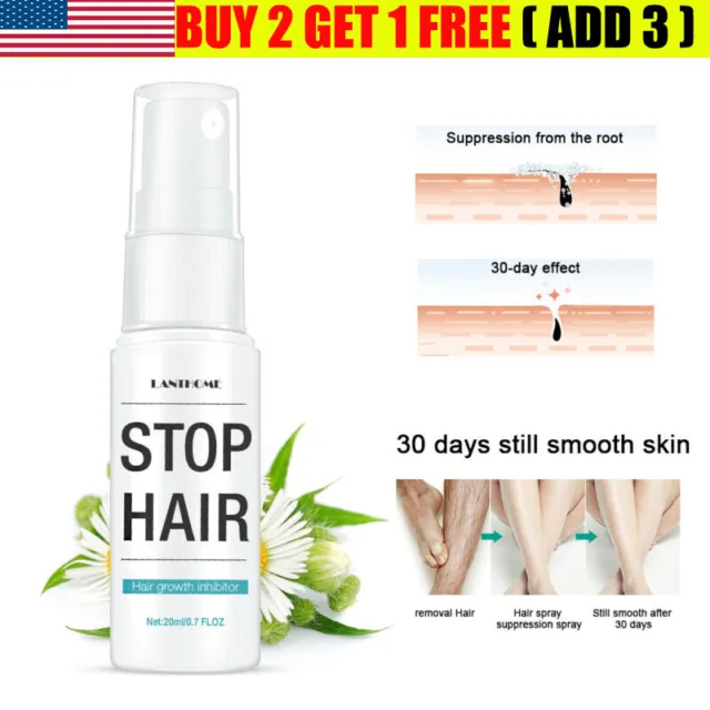 Extra Strong Permanent Hair Removal Spray Stop Hair Growth Inhibitor Removers US