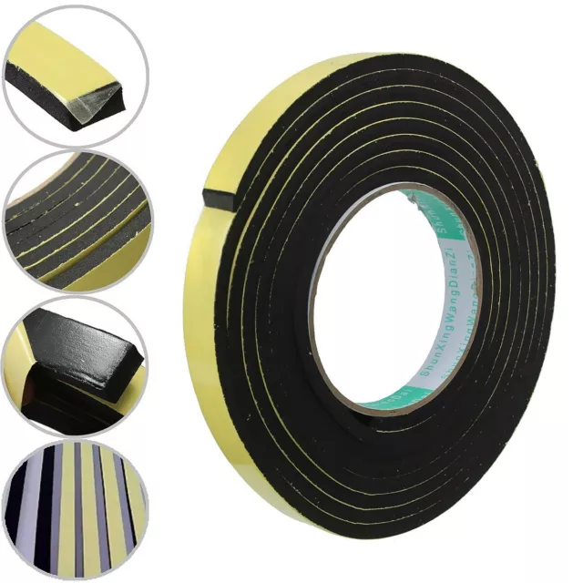 5M Self Adhesive Foam Sealing Tape Strip Sticky EVA Sponge Rubber 12mm-50mm Wide