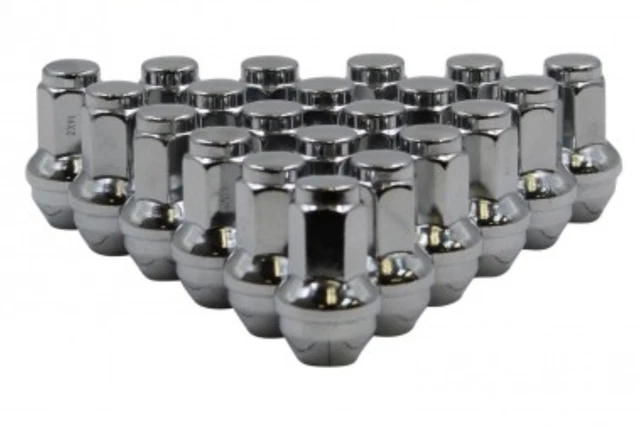 24x Chrome Chevy OEM Factory Lug Nuts M14x1.5 Silverado Tahoe