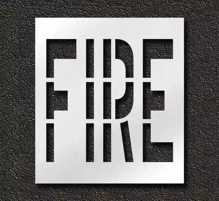 RAE STL-116-73601 Pavement Stencil,Fire,36 in