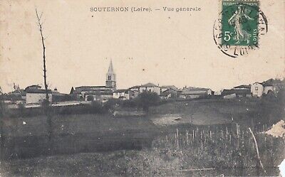 Carte postale ancienne LOIRE SOUTERNON vue générale timbrée