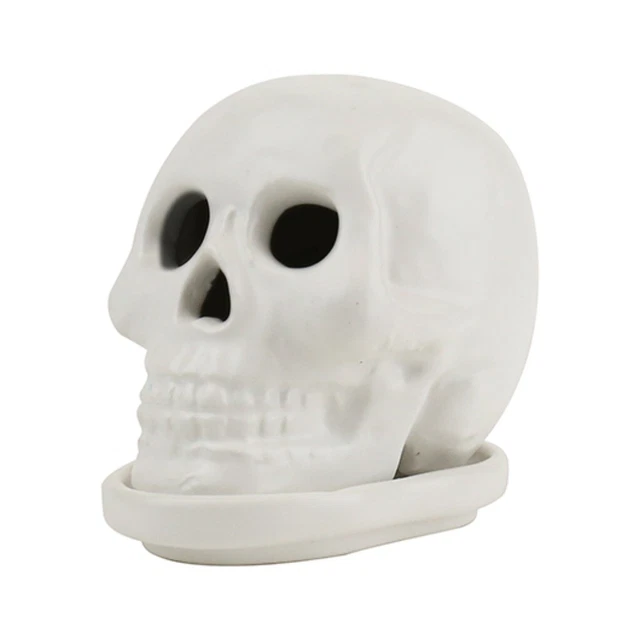 Gift Republic White Macabre Human Skull Incense Burner