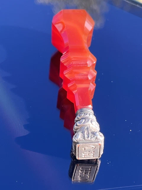 Cachet Sceau Ancien Xix Argent Cornaline Antique French Seal