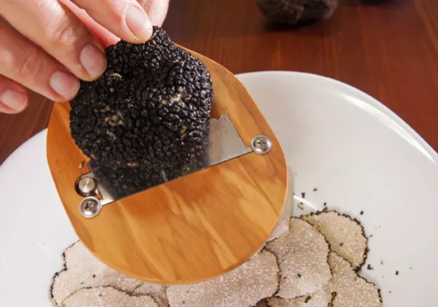 Precious Italian fresh black truffles. Black truffle 225g.7,8 oz. Mushrooms.