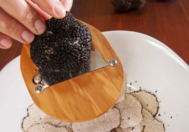 Precious Italian fresh black truffles. Black truffle 240g. 8.5 oz. Mushrooms.