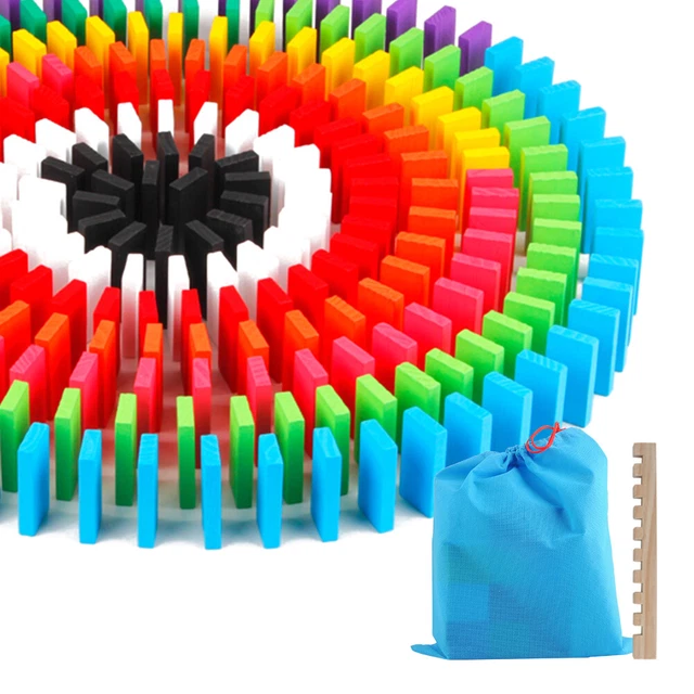 480stk Dominosteine bunte Bausteine Bauklötze Holzklötze Kinder Domino Spielzeu