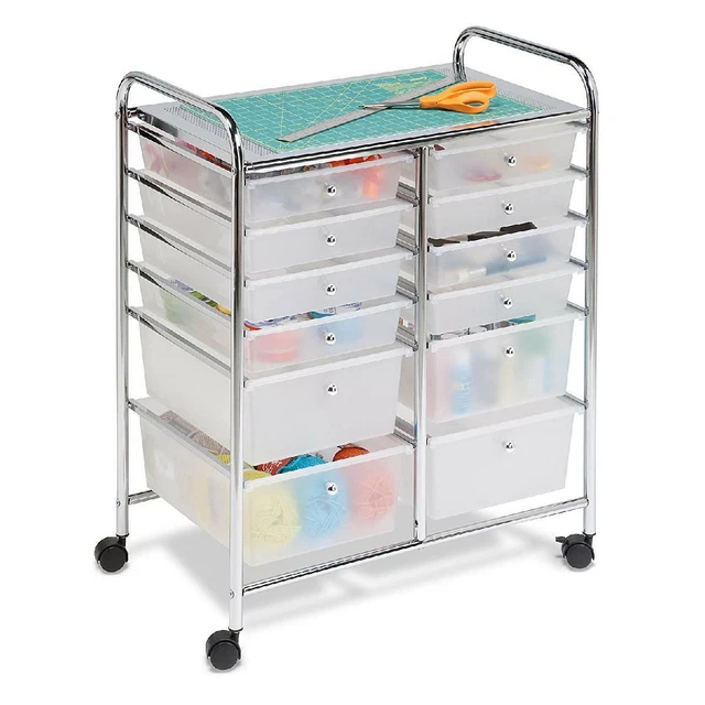 Organizador de suministros artesanales almacenamiento carro rodante joyería oficina mesa contenedor caja Organizador de suministros artesanales almacenamiento carro rodante joyería oficina mesa contenedor caja
