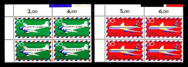 576-77 **, ECKRAND-VIERER o.l. (Luftpostverkehr)