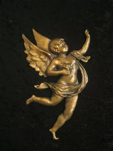 Fliegender Engel Putto als Relief aus Bronze 17x11cm 300g sehr dekorativ