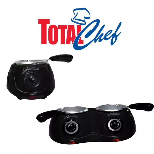 Total Chef Electric Chocolate Fondue Melter Machine with Melting Pot - Black