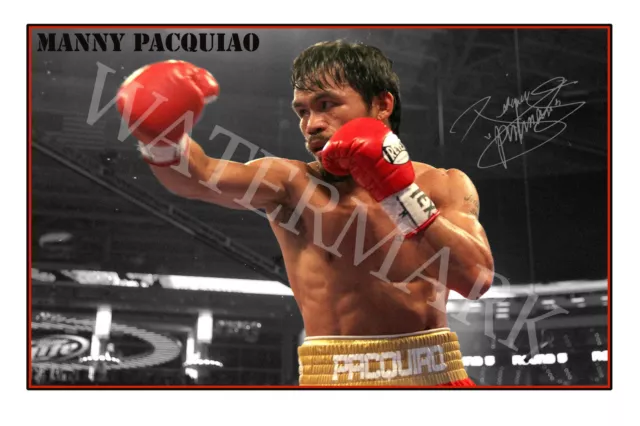 Manny 'PacMan' Pacquiao signed 12x18 inch photograph poster - Top Quality