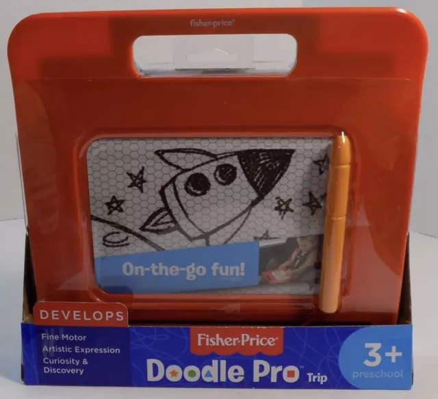Fisher Price Doodle Pro Trip - Red - Easy Carry Handle Easy Slide Eraser