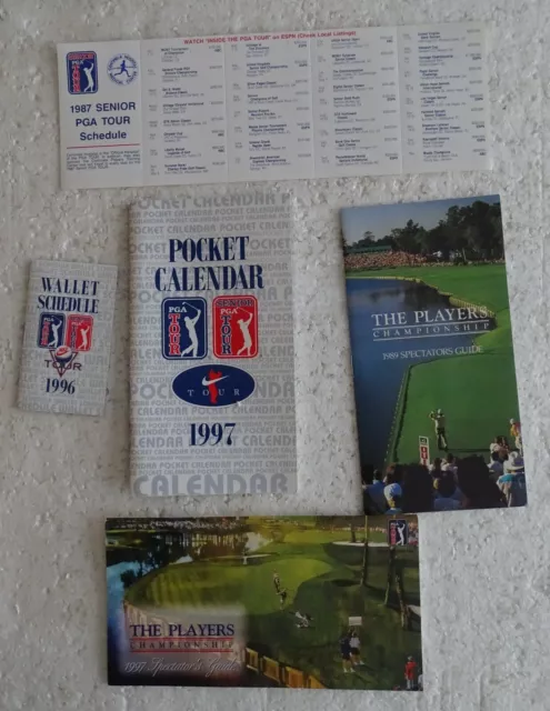 5 Golf Items 1997 & 1989 Players Championship Guides 1997 PGA Calendar 1996 Sked