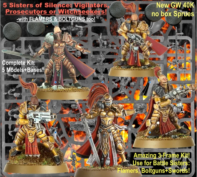5 NEW Battle SISTERS of SILENCE~ADEPTUS CUSTODES=Games Workshop WARHAMMER 40K~GW
