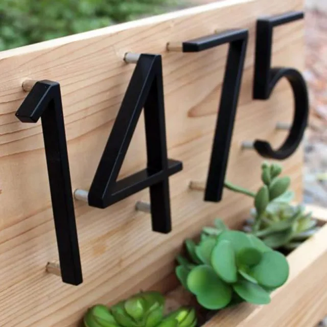 House Number Letters Modern Door Alphabet Home Outdoor Black Numbers Address