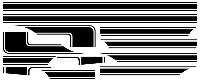 1971-73 Ford Mustang; Mach 1 Or Boss Side Stripe Decal Kit; Matt Black