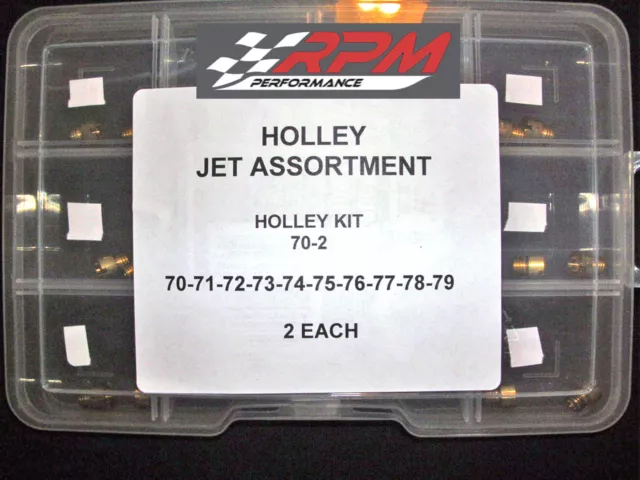 Holley Jet Kit Assortment Carb Carburetor GAS MAIN 70-79 2 EACH 20 PACK 70-2