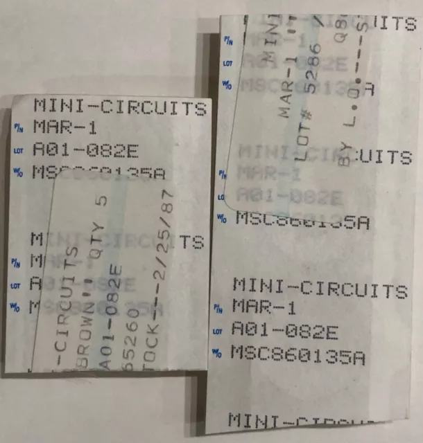 Lot of 5 Mini-Circuits MAR-2 Monolithic Wideband Amplifiers