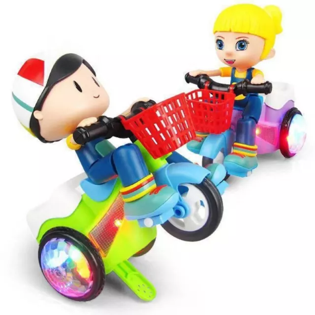 Electric Tricycle 360 Degree Rotating Stunt Music Light Kids Toy