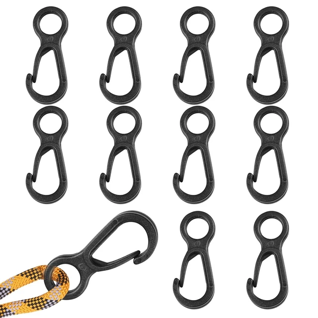 10pcs Windproof Camping Tent Hook Shock Bungee Cord Hook Elastic Rope End Buckle