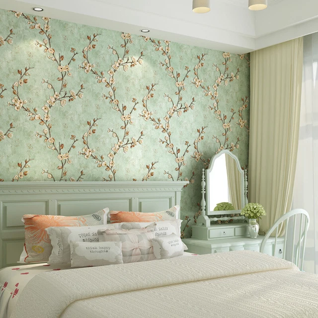 VINTAGE FLORAL 3D Embossed Wallpapers Roll SelfAdhesive Wall Sticker