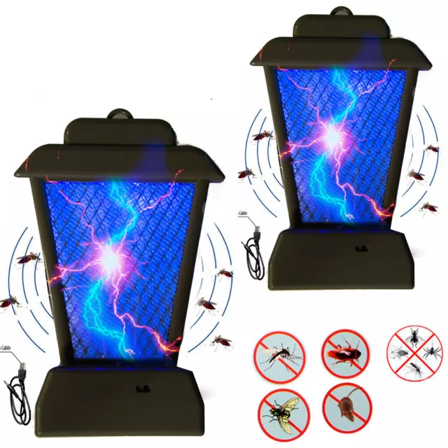 2Pc Luce UV Bug Zapper Insetti Controller Zanzara Fly Parassita Trappola Ammazza