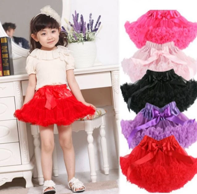 Kids Girls Tutu Skirt Tulle Fluffy Princess Dance Dress Party  US STOCK