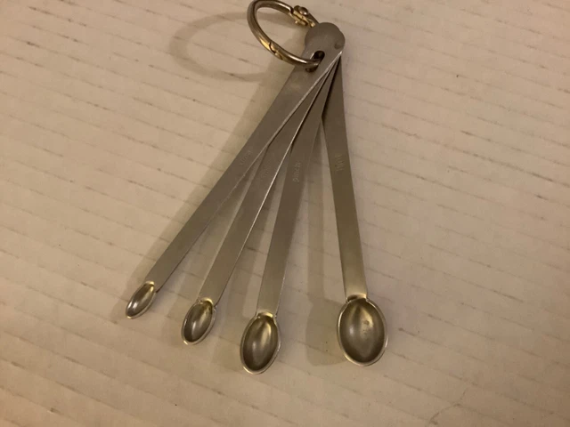 Amco Housewares Measuring Spoon Set for Drop Smidge Pinch & Hint 18/8 Rust-Proof