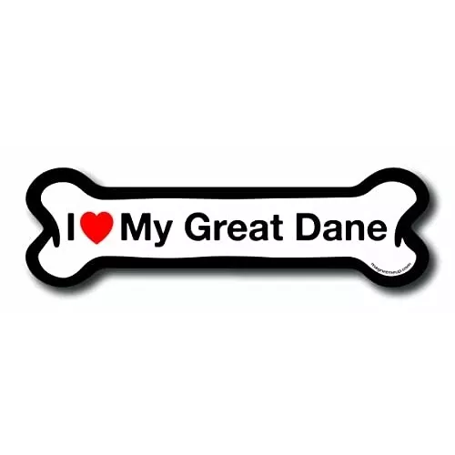Magnet Me Up I Love My Great Dane Dog Bone Car Magnet - 2x7 Dog Bone Auto Truck