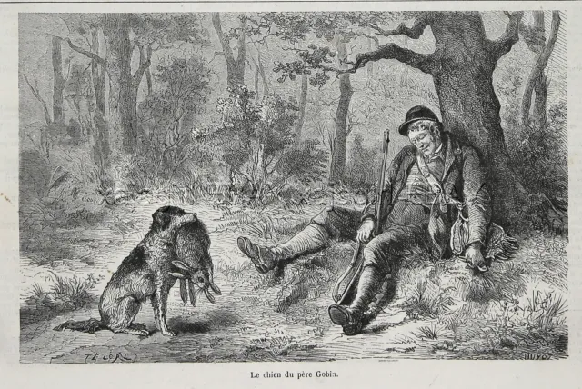 Dog English or Welsh Springer Spaniel Dog, Comic Smart Dog! 1870s Antique Print