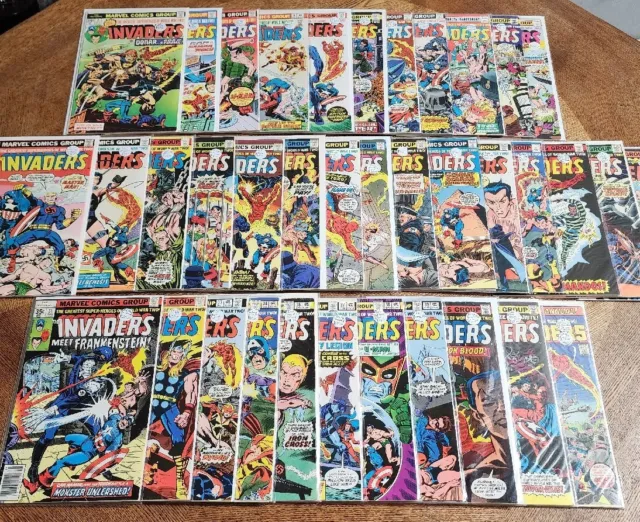The Invaders 2 - 41 + King Size Annual 1 Comic Book Lot 0f 37 Near Complete Set