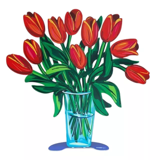 Pop art David Gerstein Sculpture Laser Cut Abstract Tulipes Petit Bouquet Vase