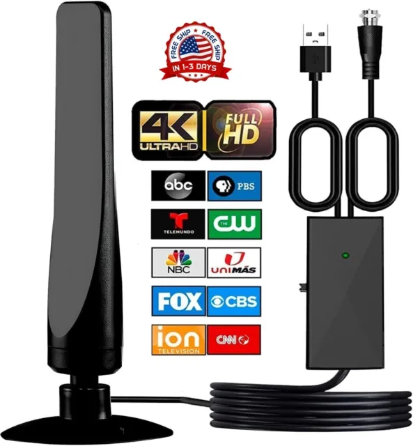 [2023] Antena Para TV Digital 400+ Millas Amplificador de Señal HDTV 8K 4K PHD