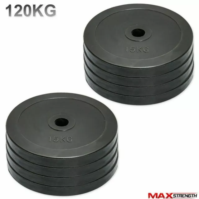 Parachoques olímpico Disco de goma Placas de peso Barbell Bar 2 "Crossfit Gym 120kg Set