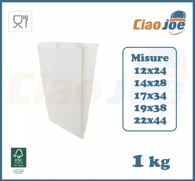 1 KG Sacs De Papier Blanc Kraft pour Alimentaire Pain Cadeau Bonbons Gâteaux