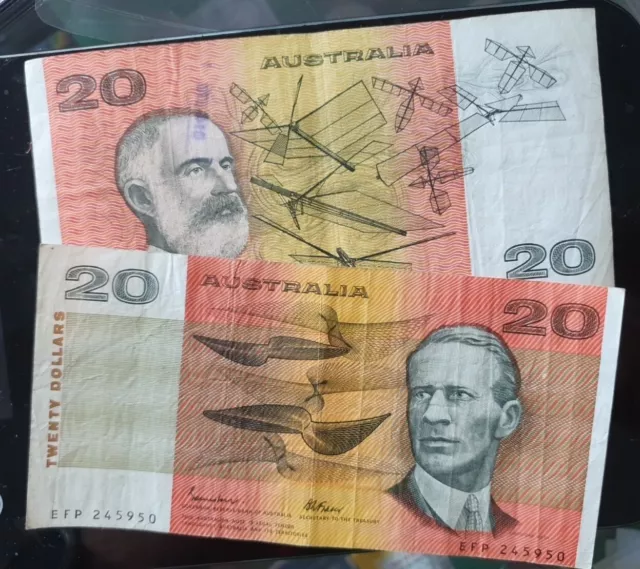 Old Paper 1985 Australian  $20 Johnston Fraser x 1 - Paper Banknote issue r409a