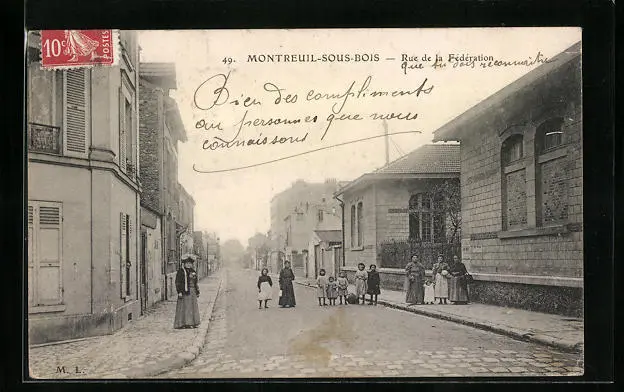 CPA Montreuil-sous-Bois, Rue de la Fédération 1908