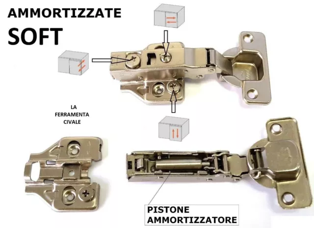 CERNIERA CERNIERE CLIP AMMORTIZZATA SOFT 35 mm Regolazione 3D Collo 0-9-18