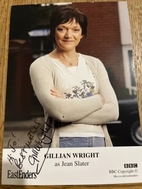 BBC EastEnders Jean Slater Hand Signed Cast Card Gillian Wright Autograph
