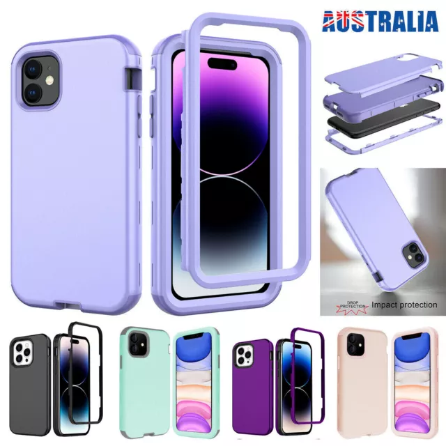 For iPhone 11 12 13 14 Pro Max 8 SE Case Hybrid Shockproof Heavy Duty Hard Cover