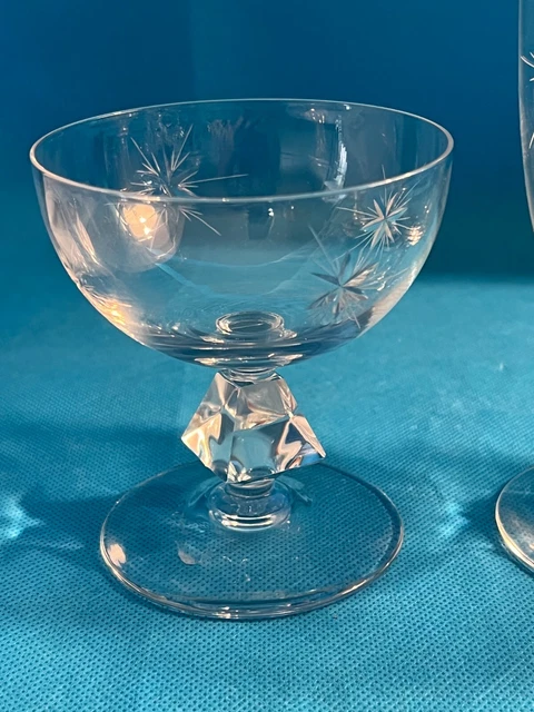 1 BRYCE AQUARIUS CRYSTAL STEMWARE ETCHED Champagne/ Fruit Glass