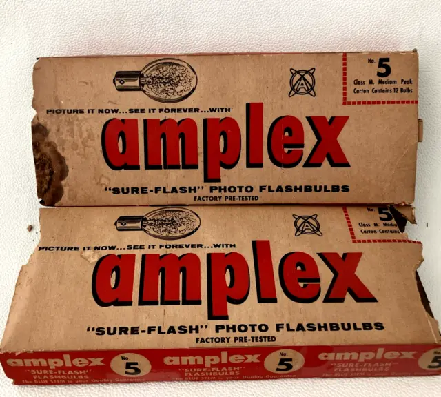 18 bombillas de fotoflash ""Sure-Flash"" Amplex número SM Clase F - 2 cajas parciales