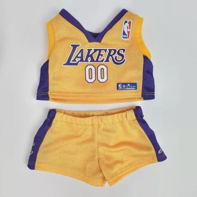 Build A Bear Workshop Los Angeles Lakers 00 Uniform Outfit Jersey Shirt  & Shorts