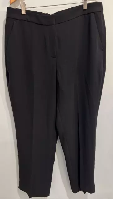 J Crew Womens Pants Black Matte Crepe Slim Straight Leg Size 14 G7462