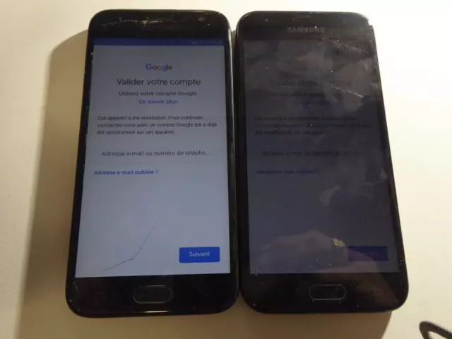 Lot 2 Telephones Samsung J3 2017 *** Defaut *** Compte Google + Ecran Fissure