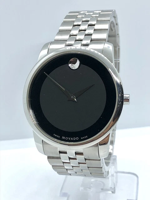 MOVADO Museum Classic 40mm Silver Men's Watch Swiss Made 0607199